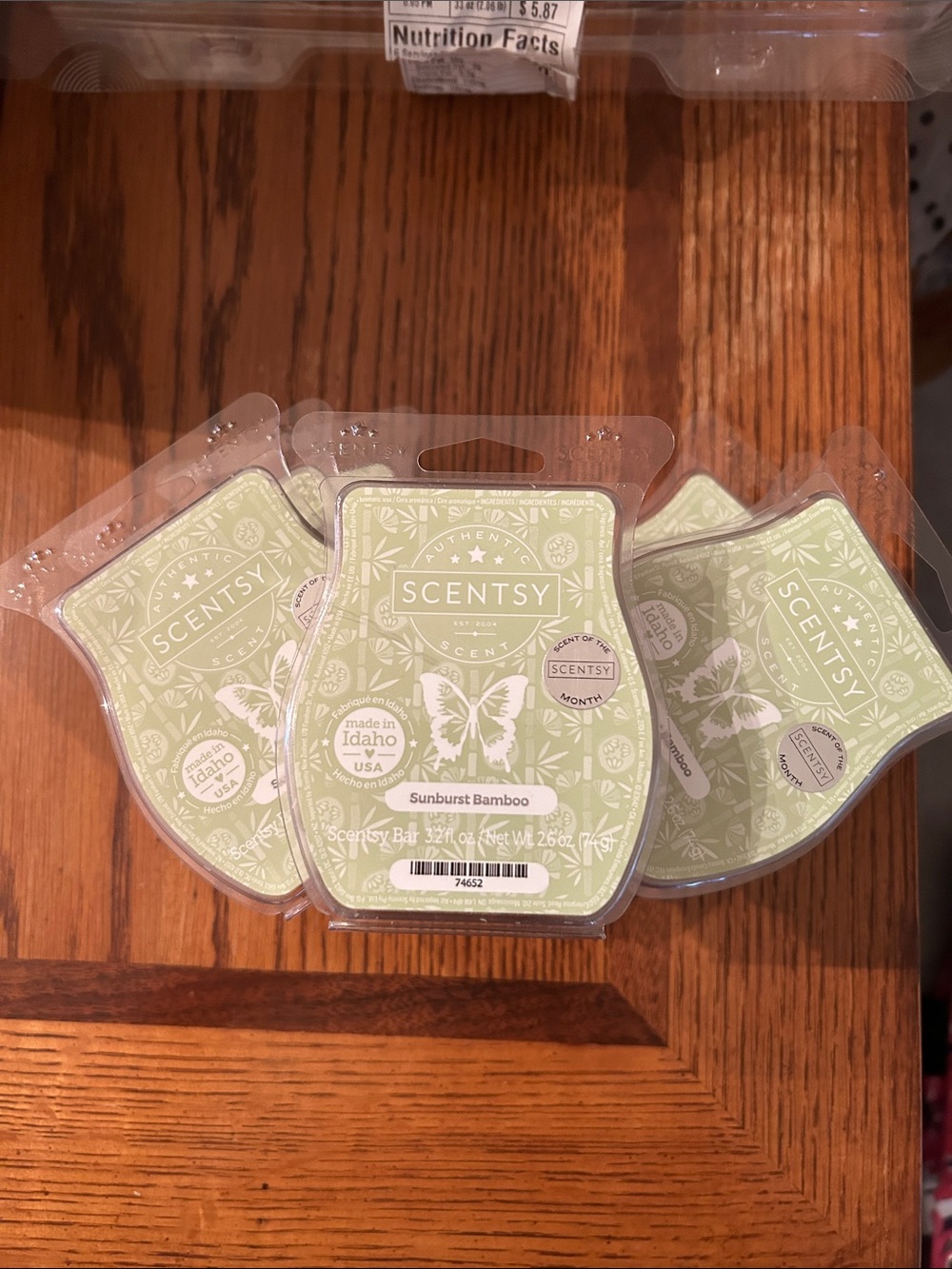 Scentsy Sunburst Bamboo Wax Melt Bar - Pale Green